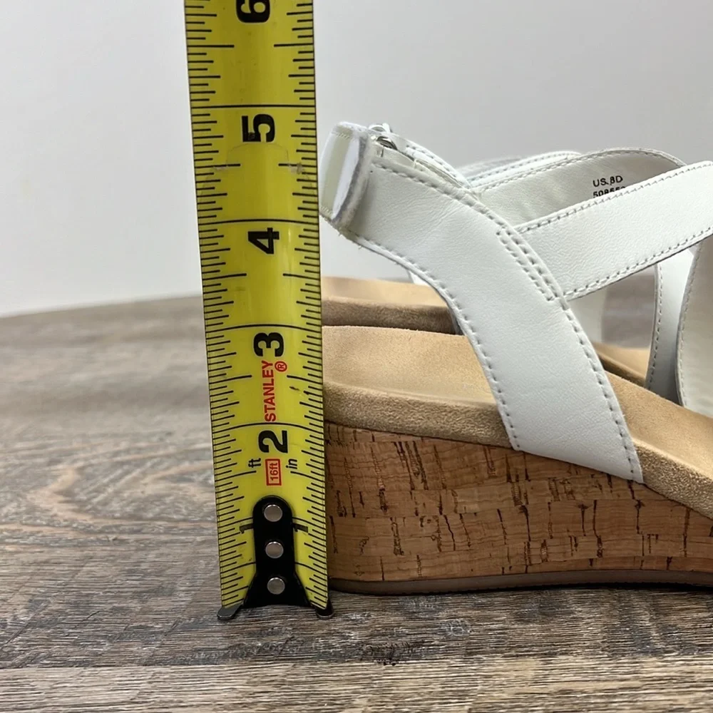 Lands End Comfort Cork Wedge Sandals Size 8D